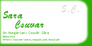 sara csuvar business card
