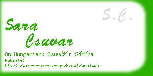 sara csuvar business card